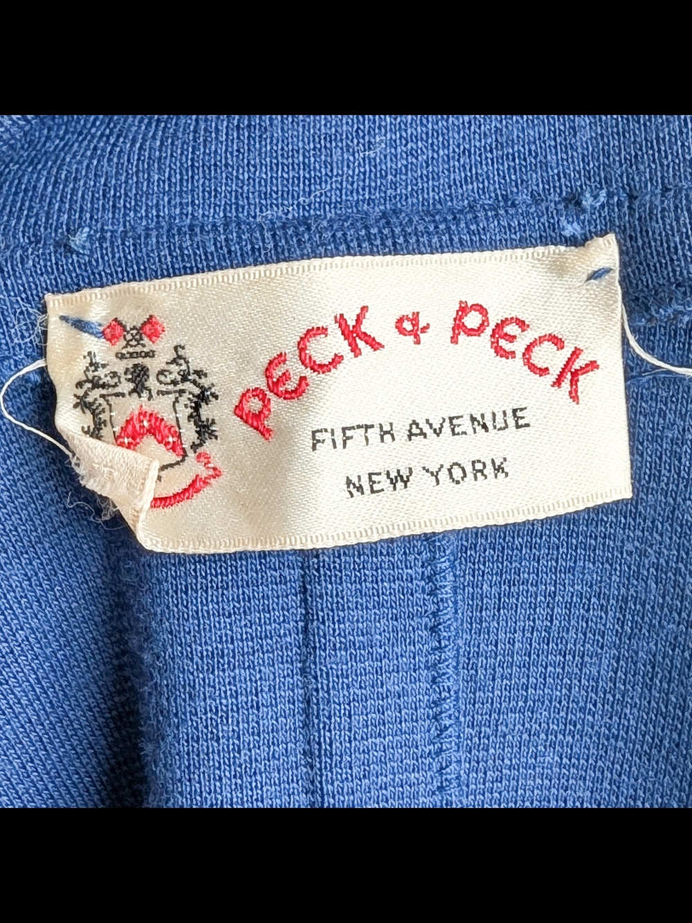 Vintage 1960s Peck & Peck Blue & White Wool Double Breast Pea Coat Dress Set Med - Picture 2 of 10
